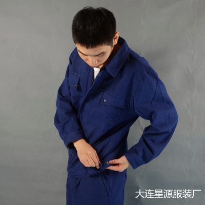 電焊工作服牛仔加厚牛仔服套裝男電焊工人牛仔衣服勞保女廠家直銷(xiāo)