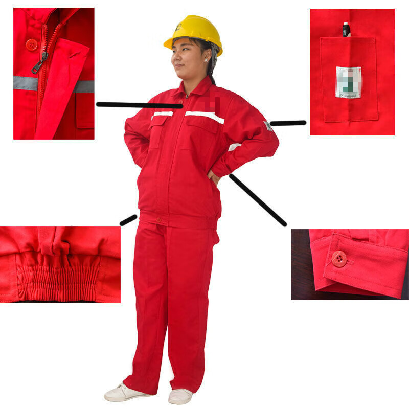 棉工作服春秋款 專為車間工人設(shè)計的雙層油田勞保服